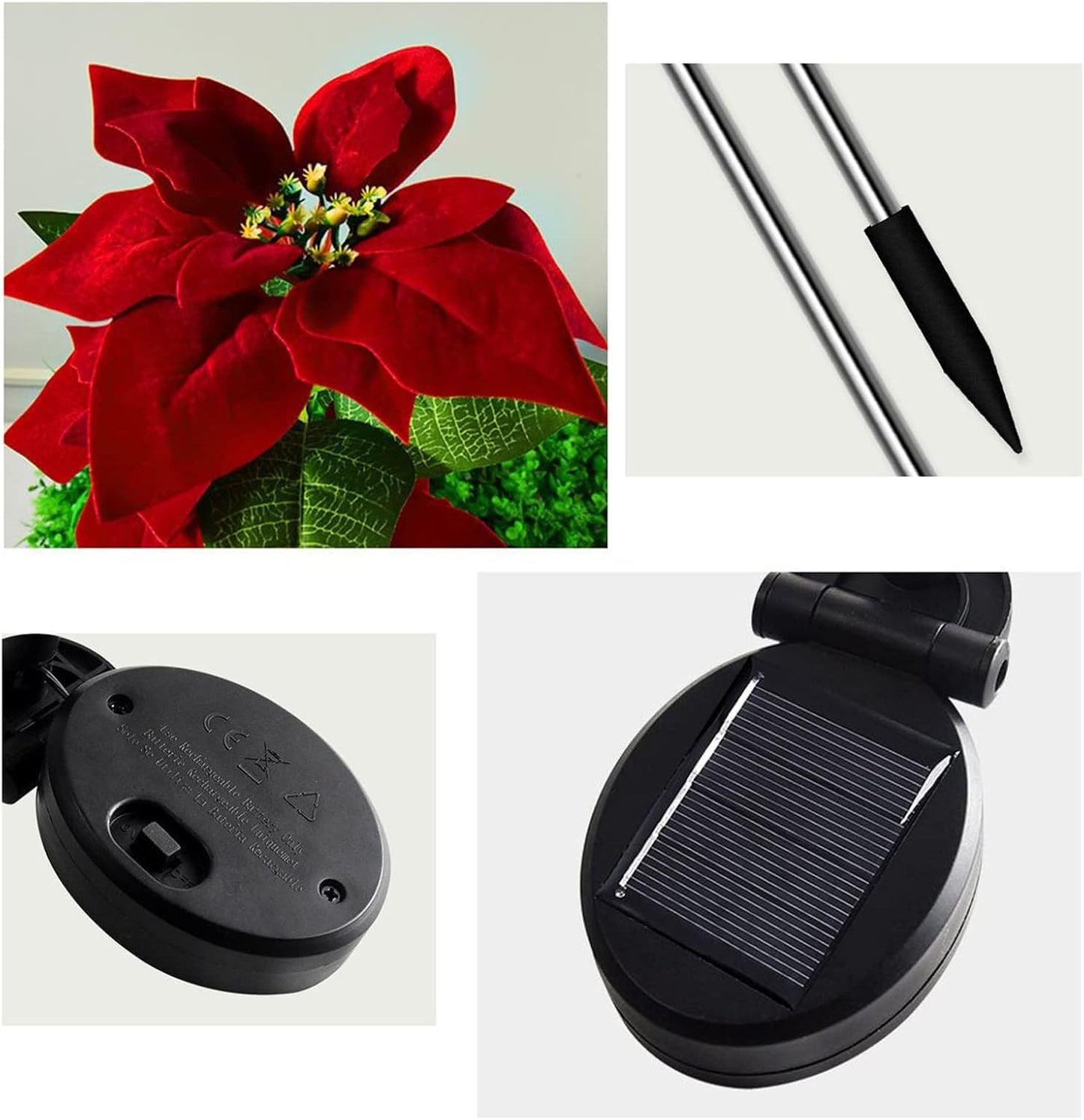 4-pack Poinsettia Solar Garden Lights โข Gardenizi