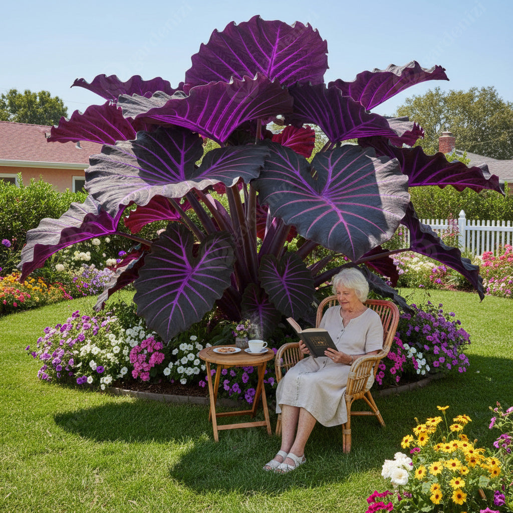 caladium purple elephant ear plant Rare Giant Caladium Seeds • Gardenizi
