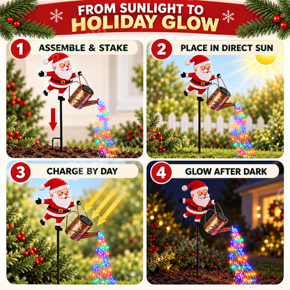 Santa Solar Sprinkle Light • Gardenizi